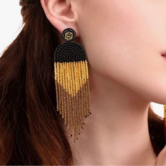 New boutique black gold rice bead dangle earrings - Picture 1 of 5